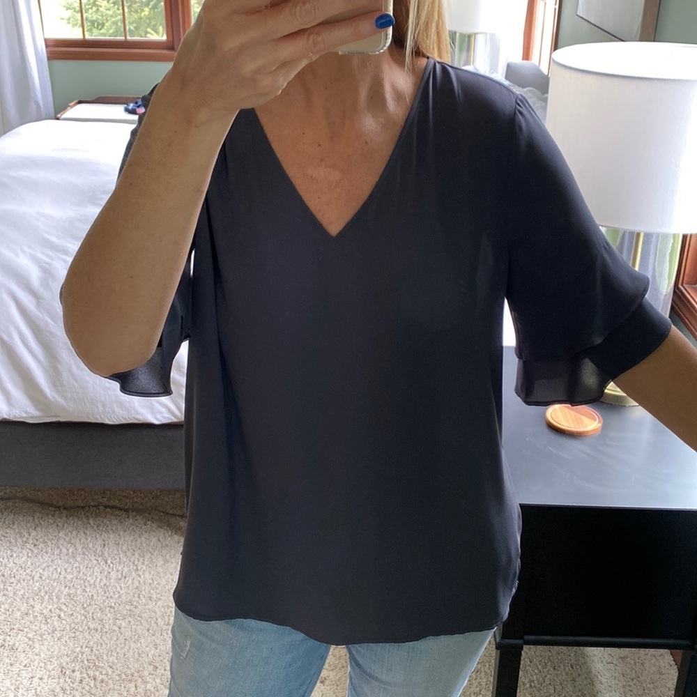 Like new charcoal gray blouse from Loft